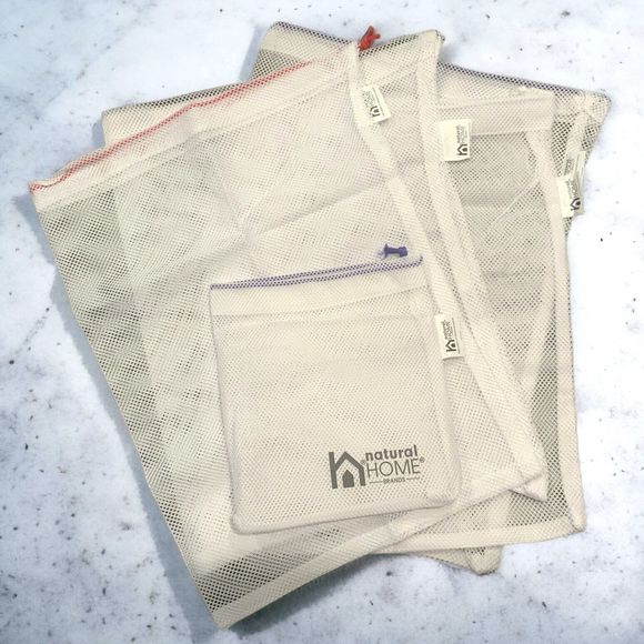 Natural Home Brands Reusable Produce Bags with Drawstrings WP76 Pack of 5 - NEW - Picture 2 of 11